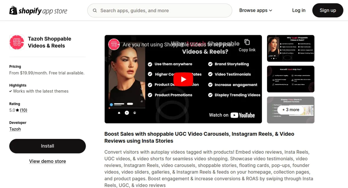 Tazoh Shoppable Videos + Reels cover