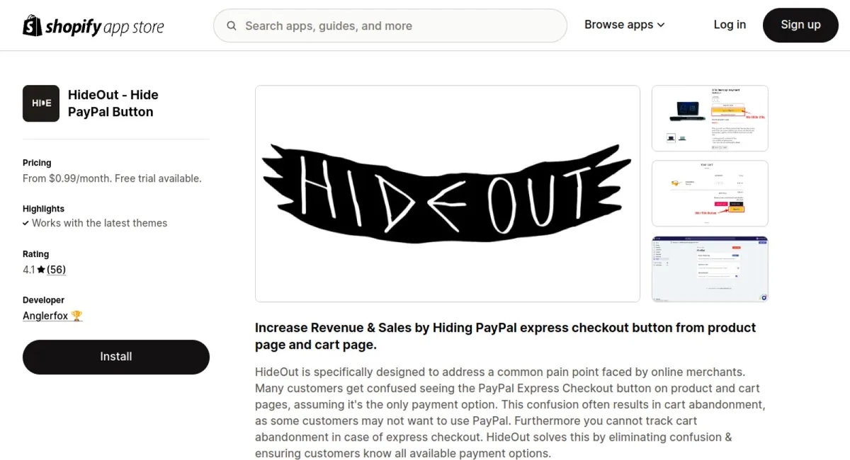HideOut ‑ Hide PayPal Button cover