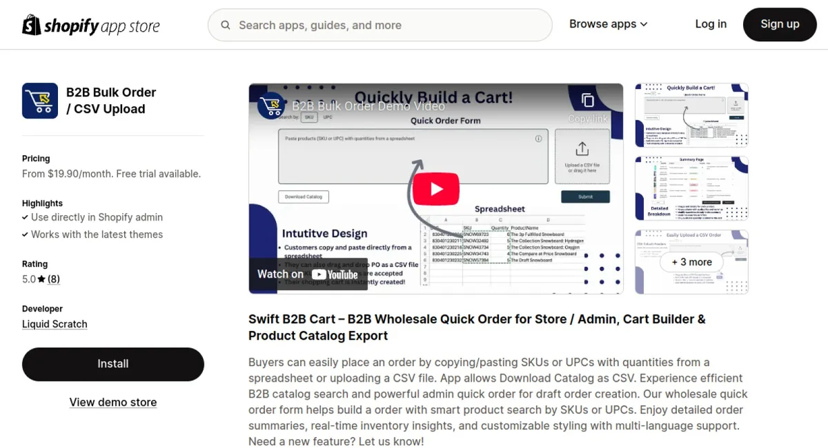 B2B Bulk Order / CSV Upload cover