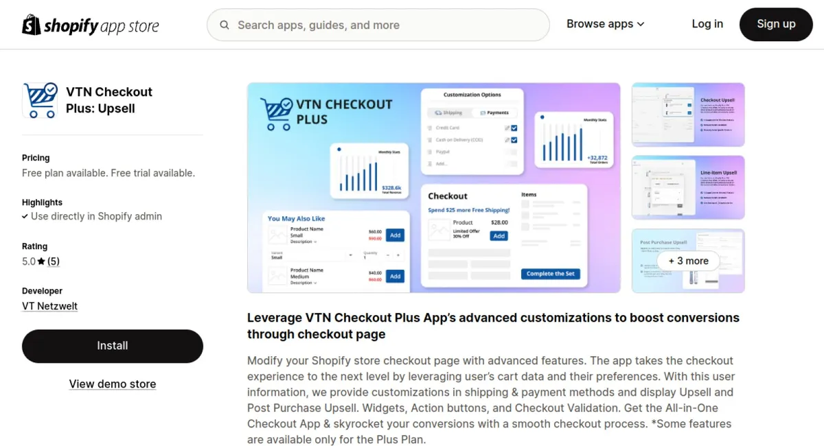 VTN Checkout Plus: Upsell cover