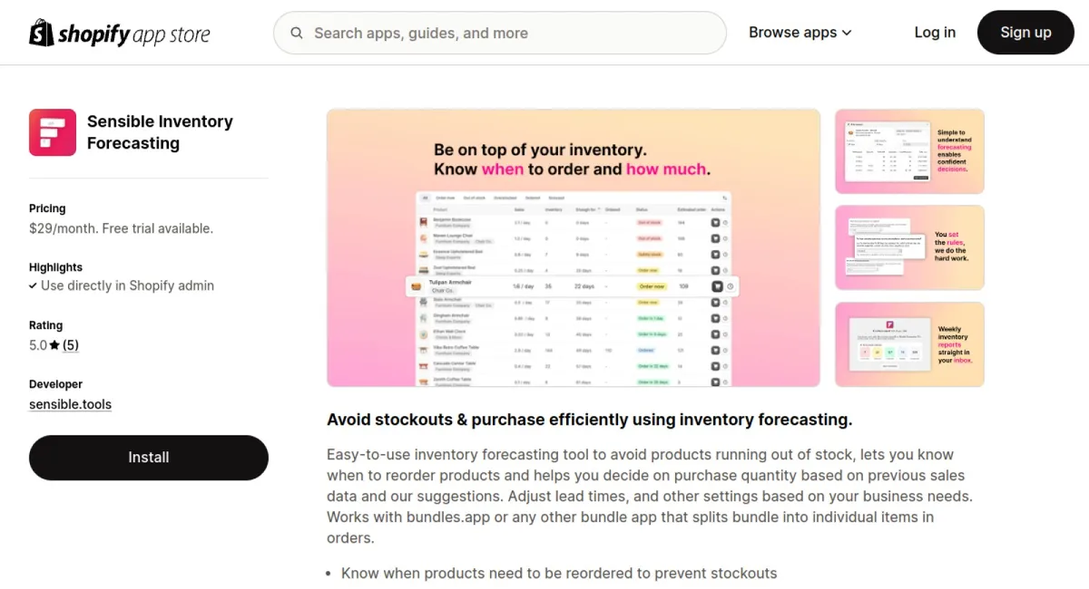 Sensible Inventory Forecasting cover