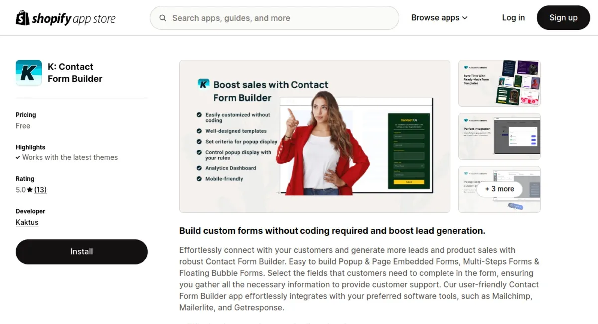 K: Contact Form Builder cover