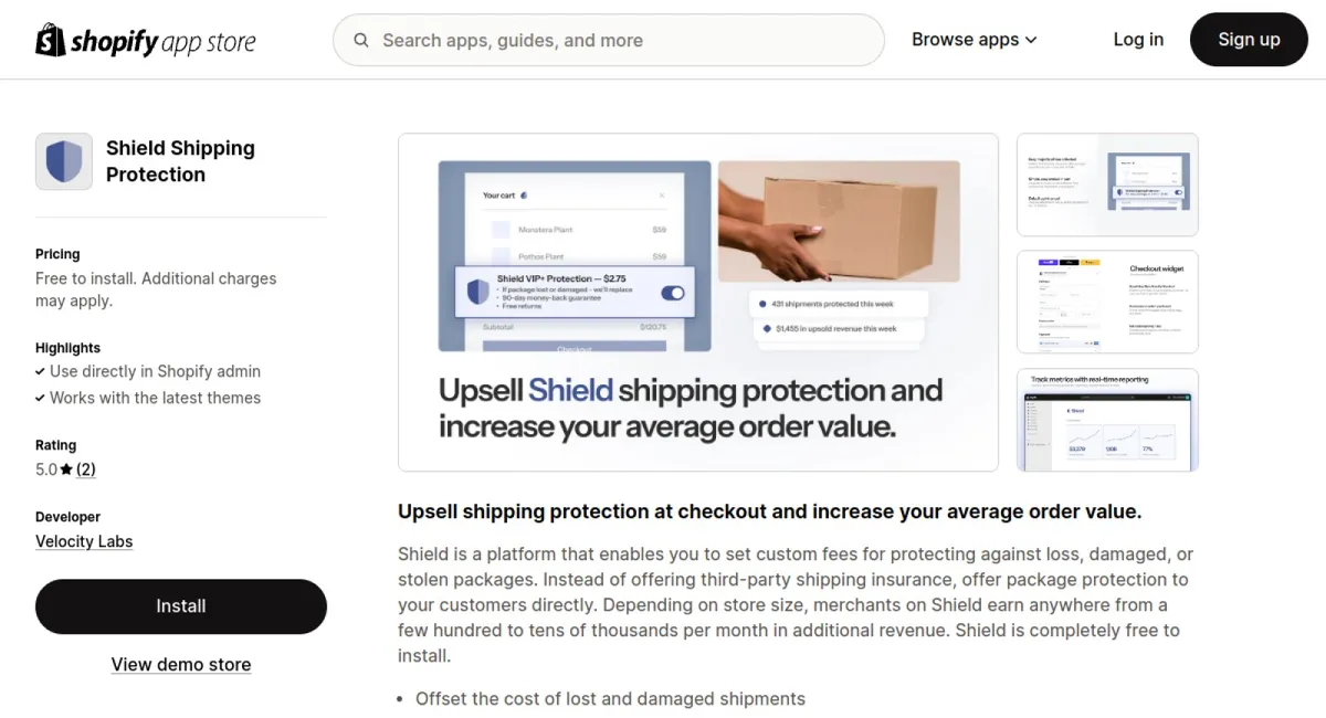 Shield Shipping Protection cover