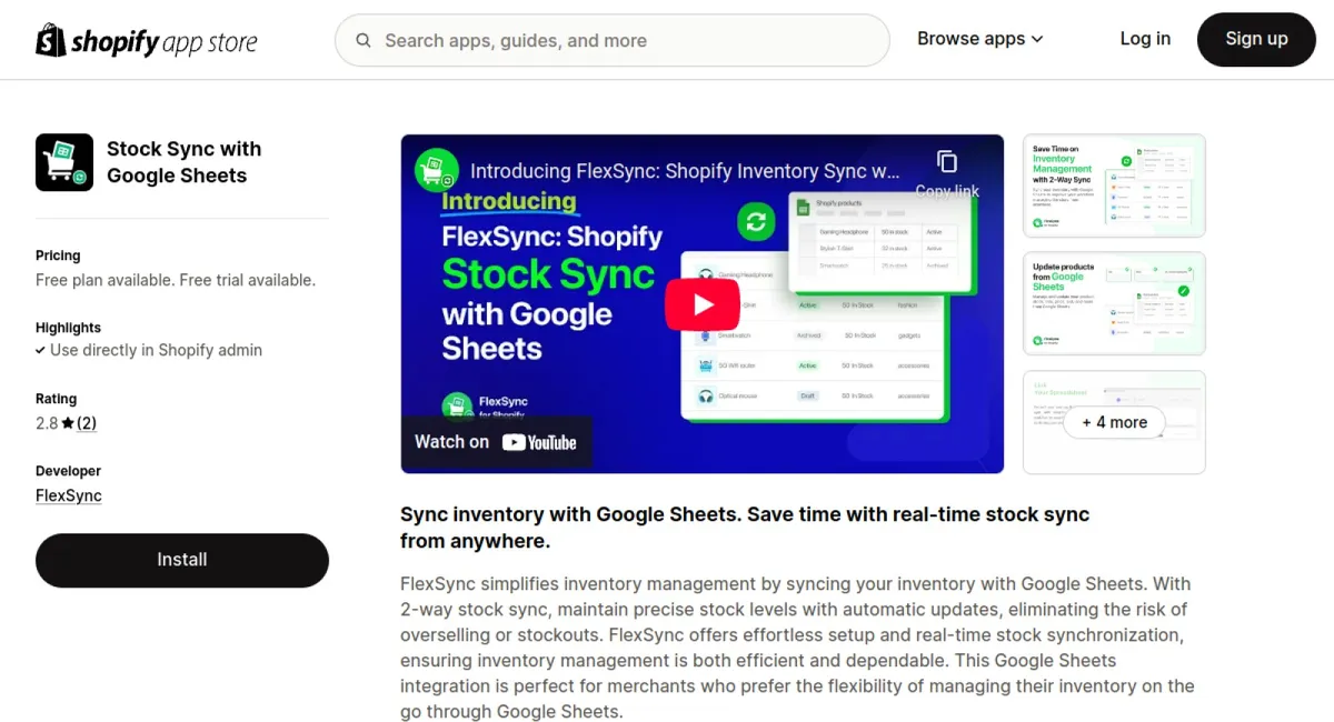 Stock Sync with Google Sheets cover