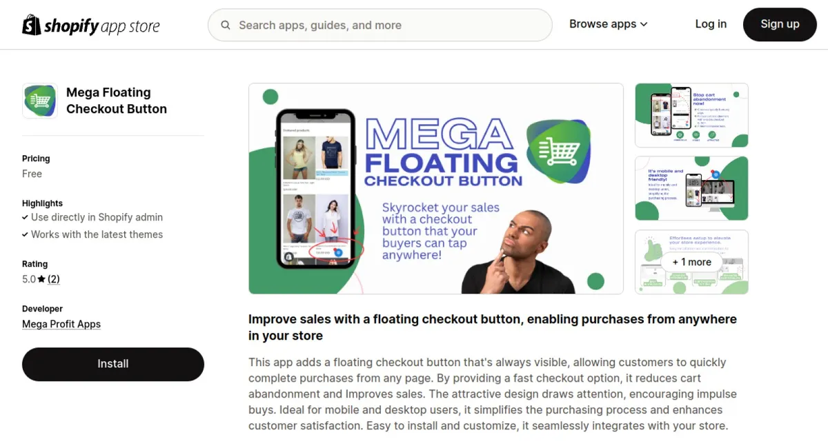 Mega Floating Checkout Button cover