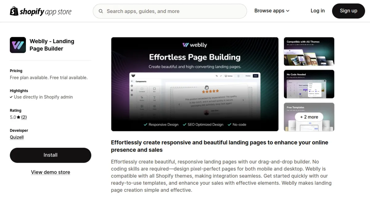 Weblly ‑ Landing Page Builder cover