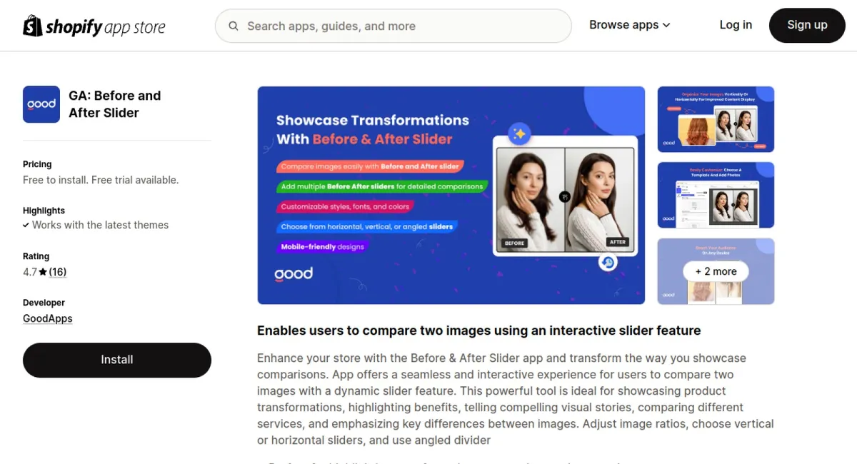 GA: Before and After Slider cover