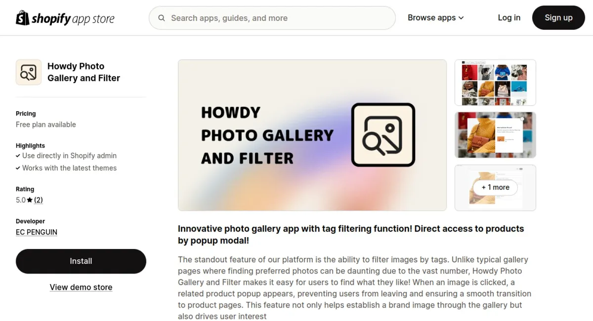 Howdy Photo Gallery and Filter cover