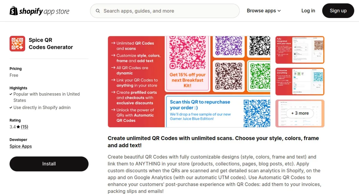 Spice QR Codes Generator cover