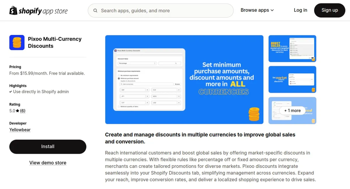 Pixoo Multi‑Currency Discounts cover