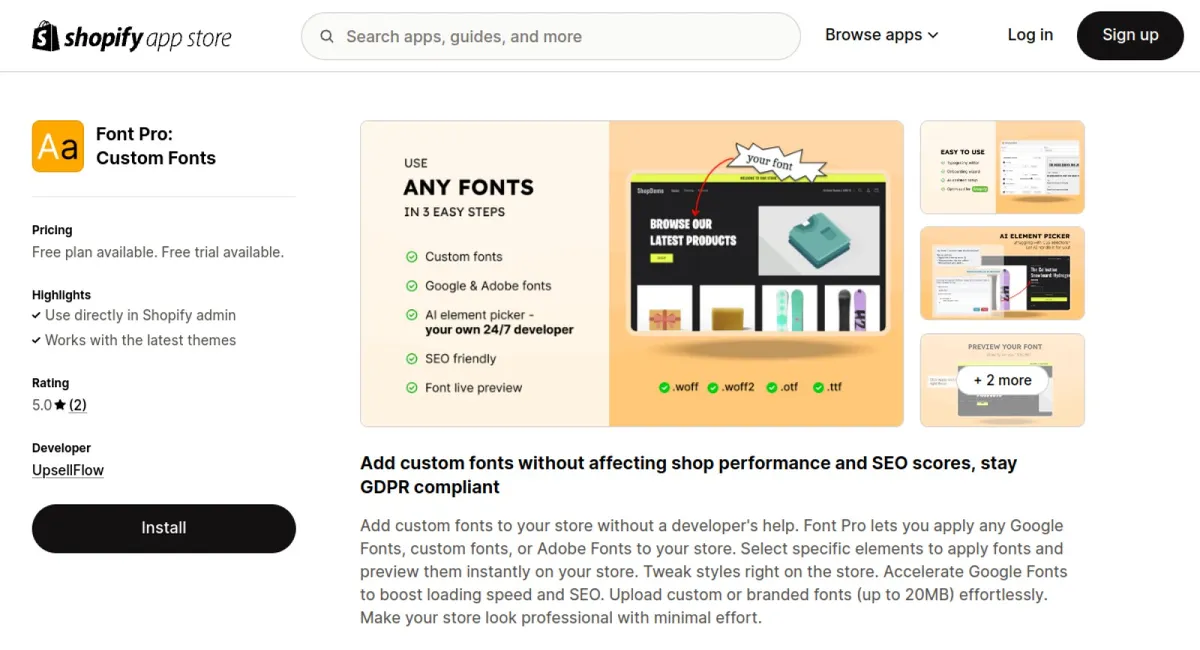 Font Pro: Custom Fonts cover