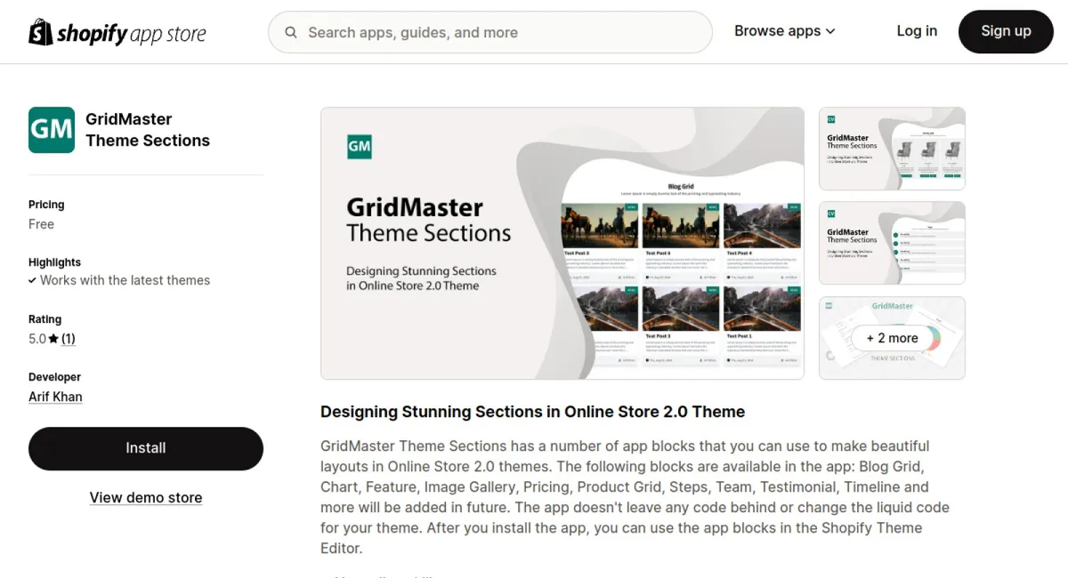 GridMaster Theme Sections cover