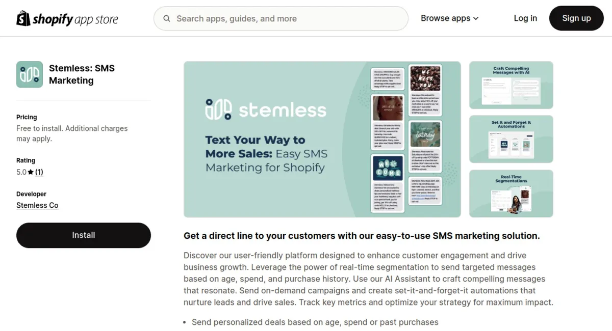 Stemless: SMS Marketing cover