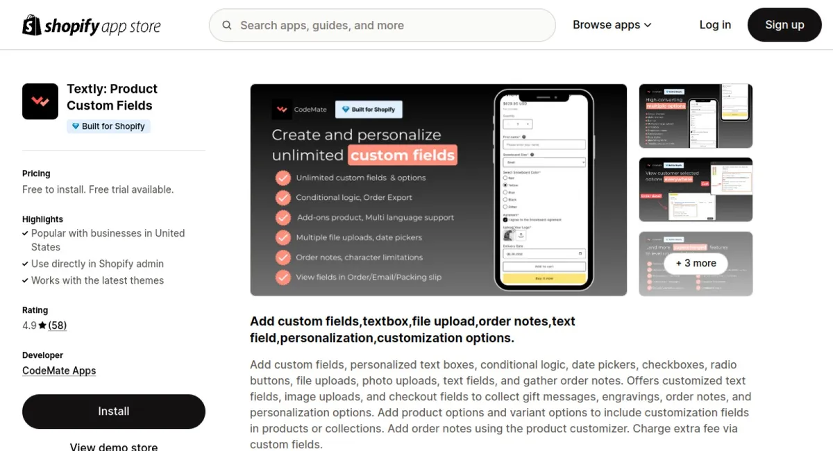 Textly: Product Custom Fields cover