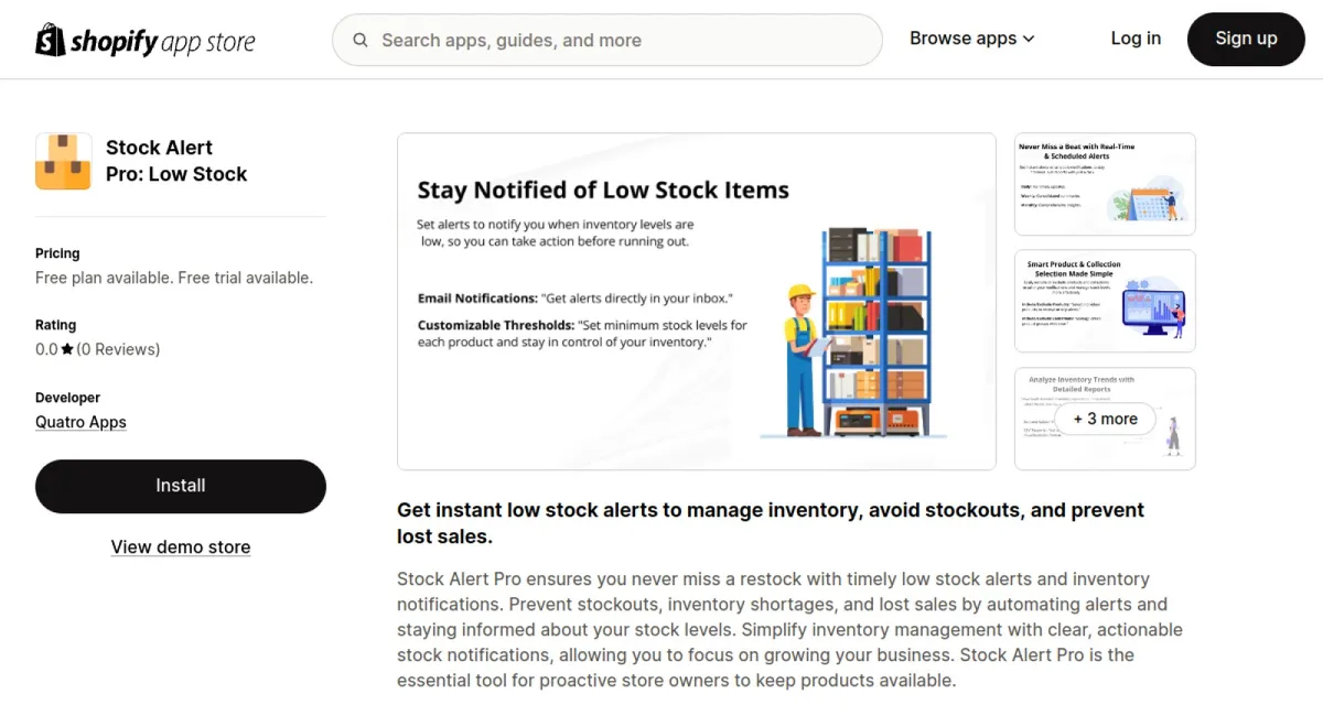 Stock Alert Pro: Low Stock cover