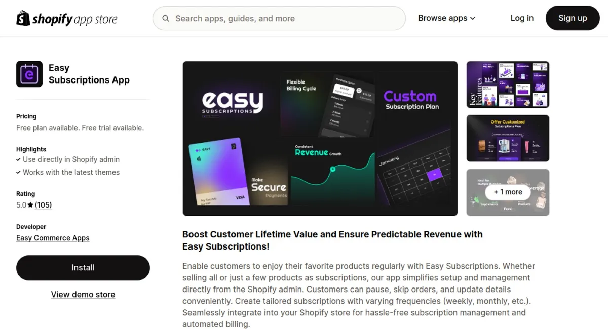 Easy Subscriptions App cover