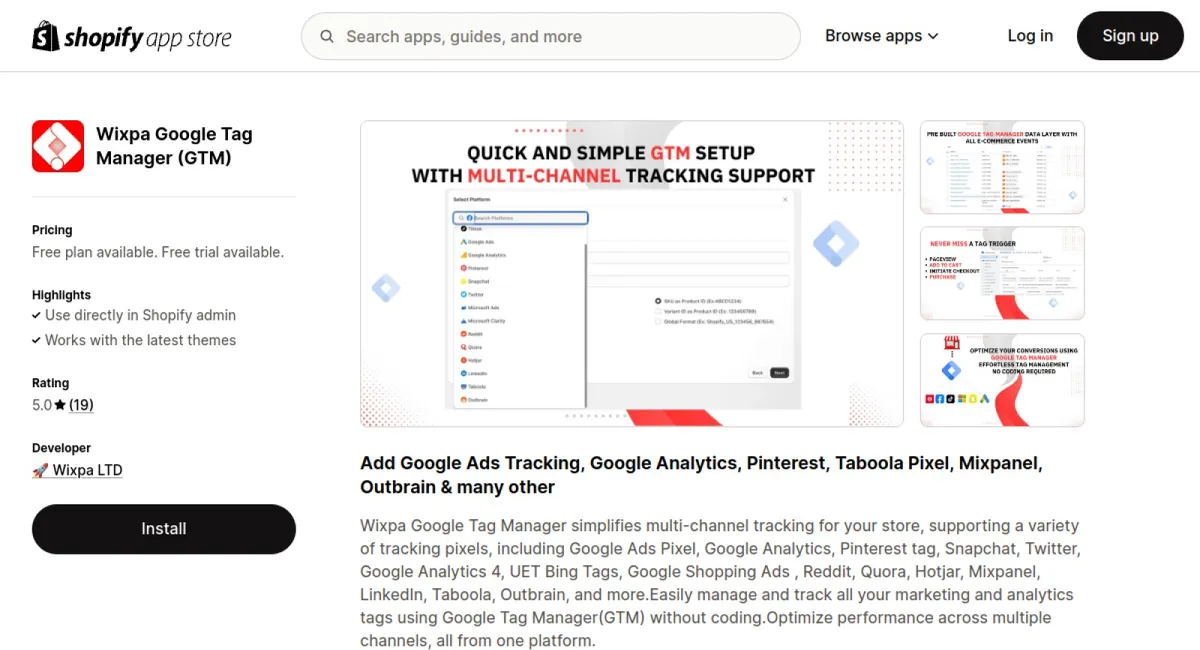 Wixpa Google Tag Manager (GTM) cover