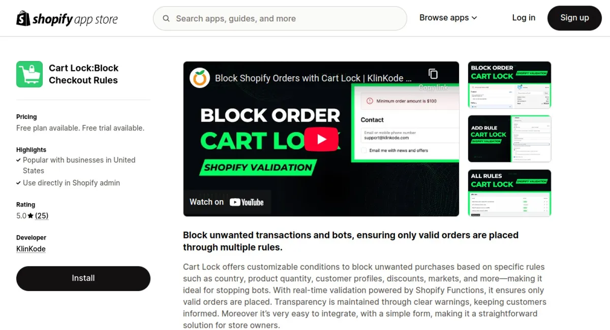 Cart Lock:Block Checkout Rules cover