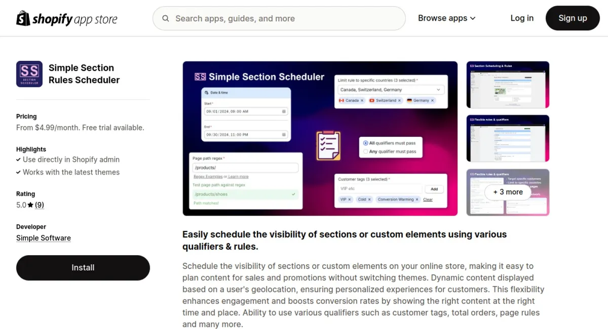 Simple Section Rules Scheduler cover