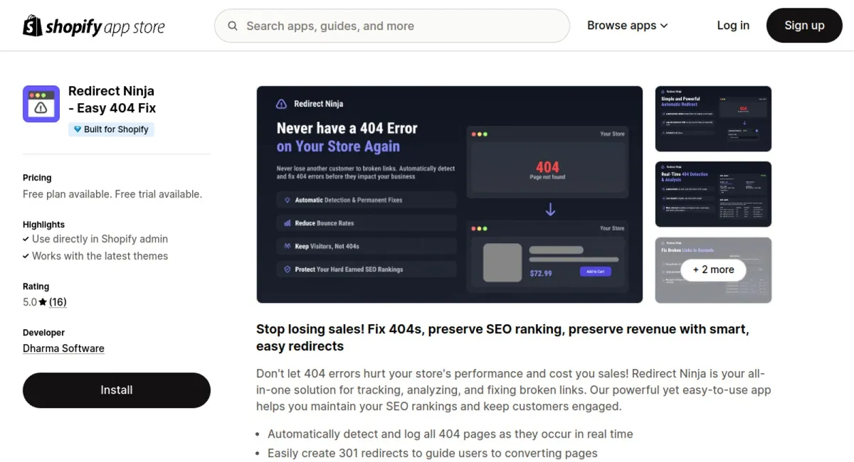 Redirect Ninja ‑ Easy 404 Fix cover