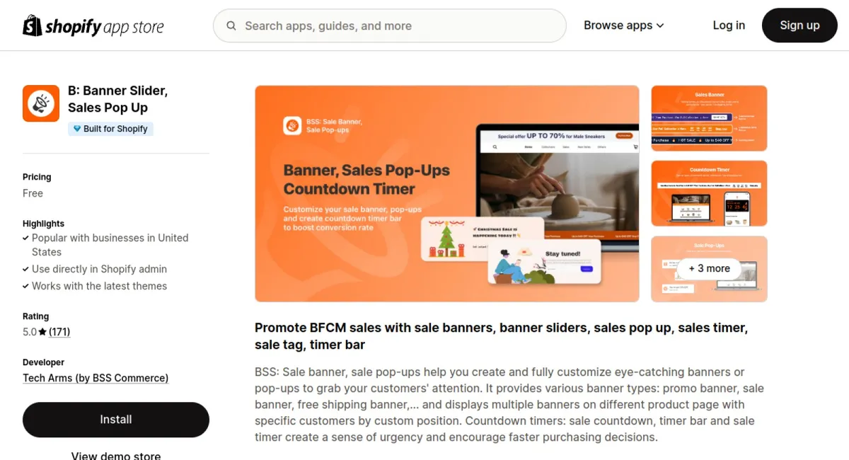 B: Banner Slider, Sales Pop Up cover