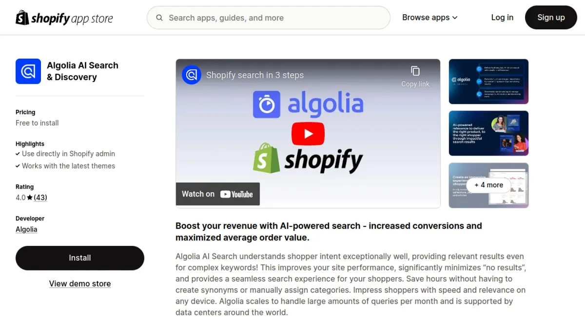 Algolia AI Search &amp; Discovery cover