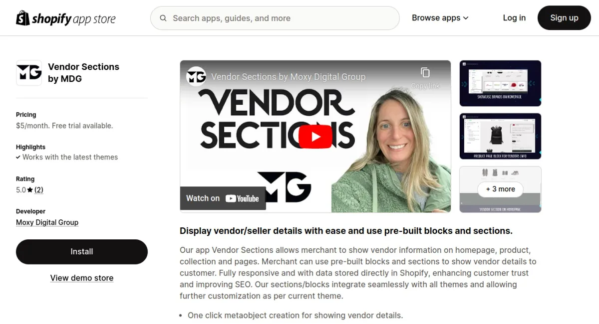 Vendor Sections by MDG cover