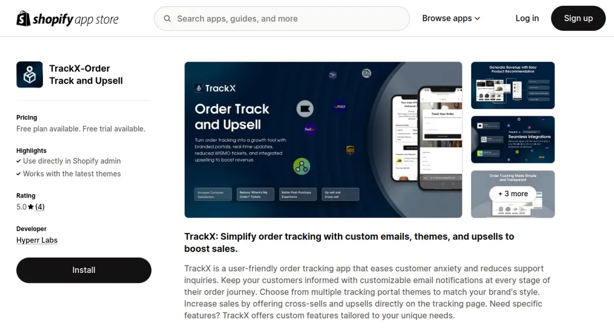 TrackX‑Order Track and Upsell cover