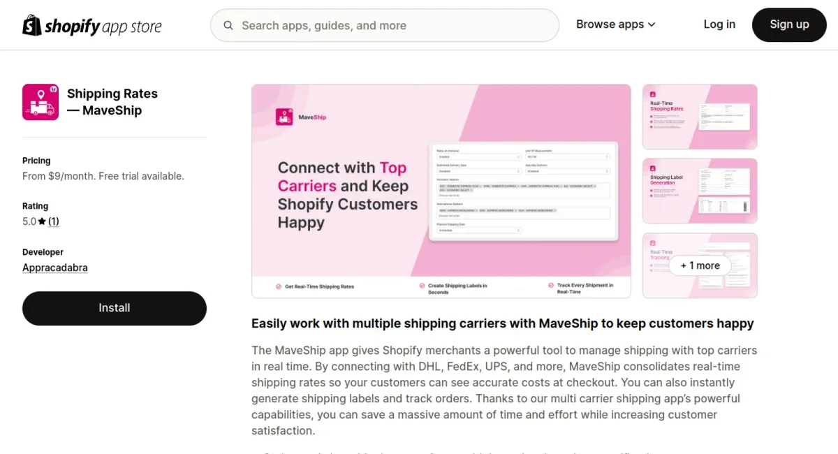 Shipping Rates — MaveShip cover