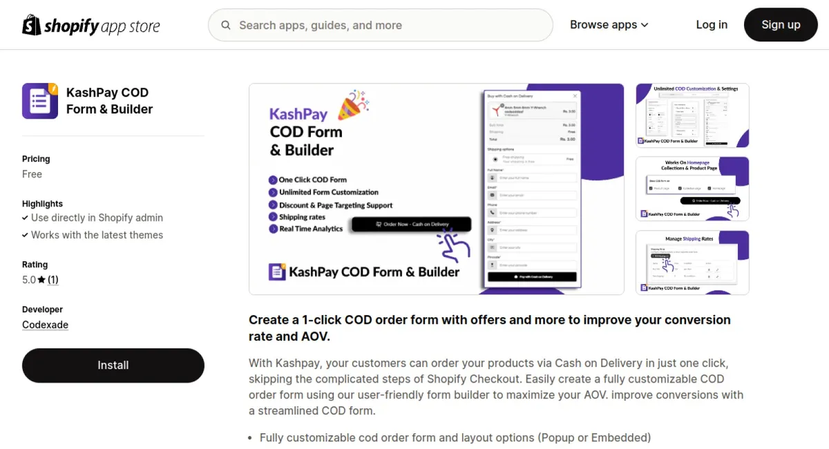 KashPay COD Form &amp; Builder cover