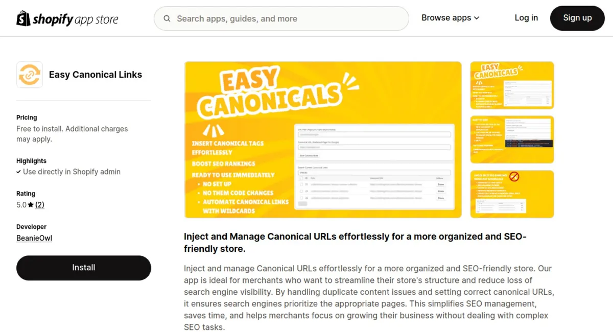 Easy Canonical Links cover