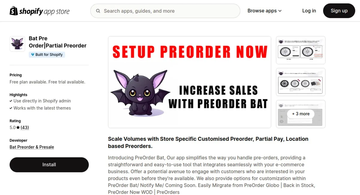 Bat Pre Order|Partial Payments cover