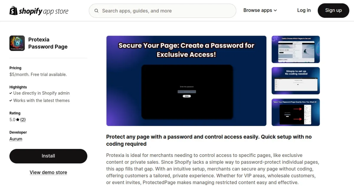 Protexia Password Page cover