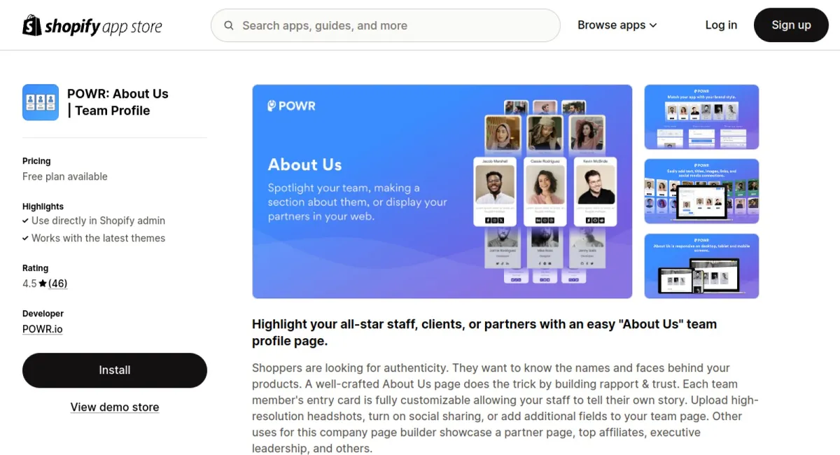 POWR: About Us | Team Profile cover