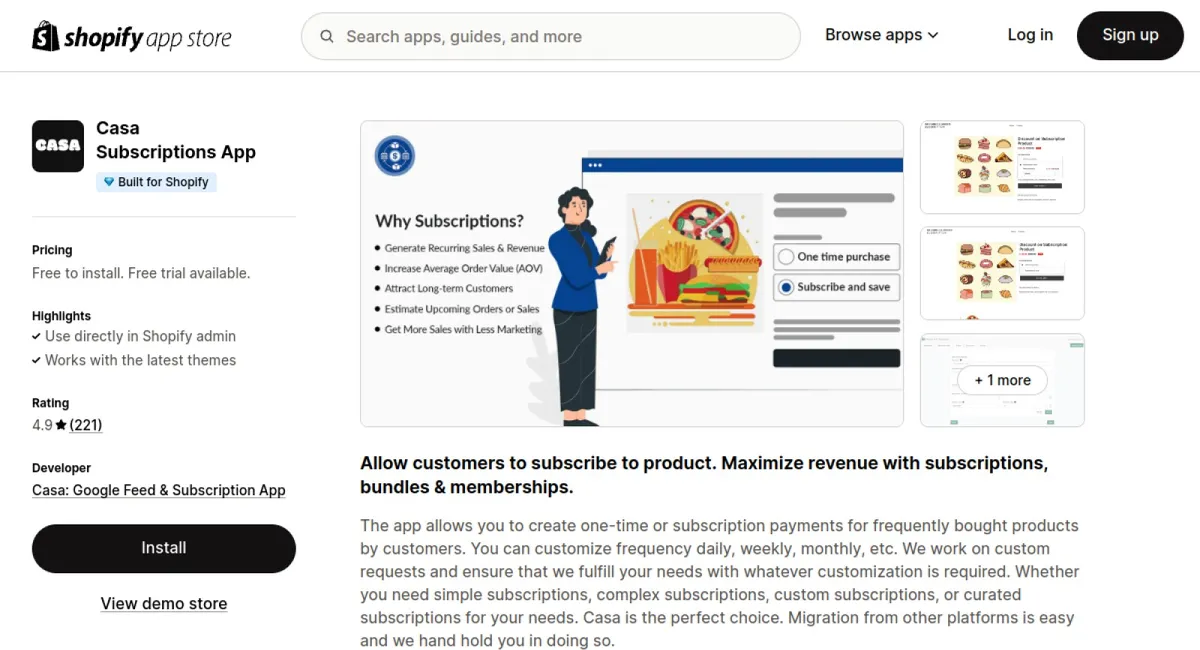 Casa Subscriptions App cover