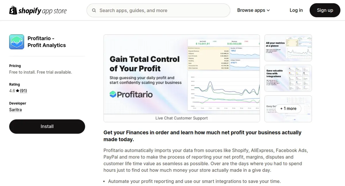 Profitario ‑ Profit Analytics cover