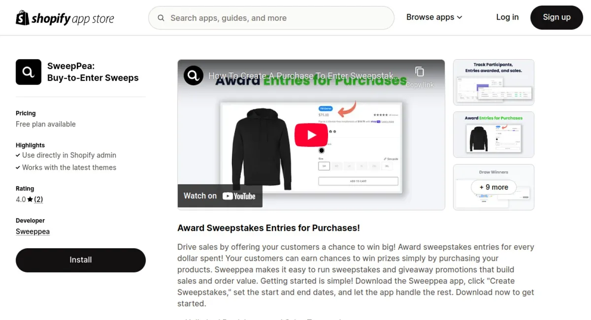 SweepPea: Buy‑to‑Enter Sweeps cover