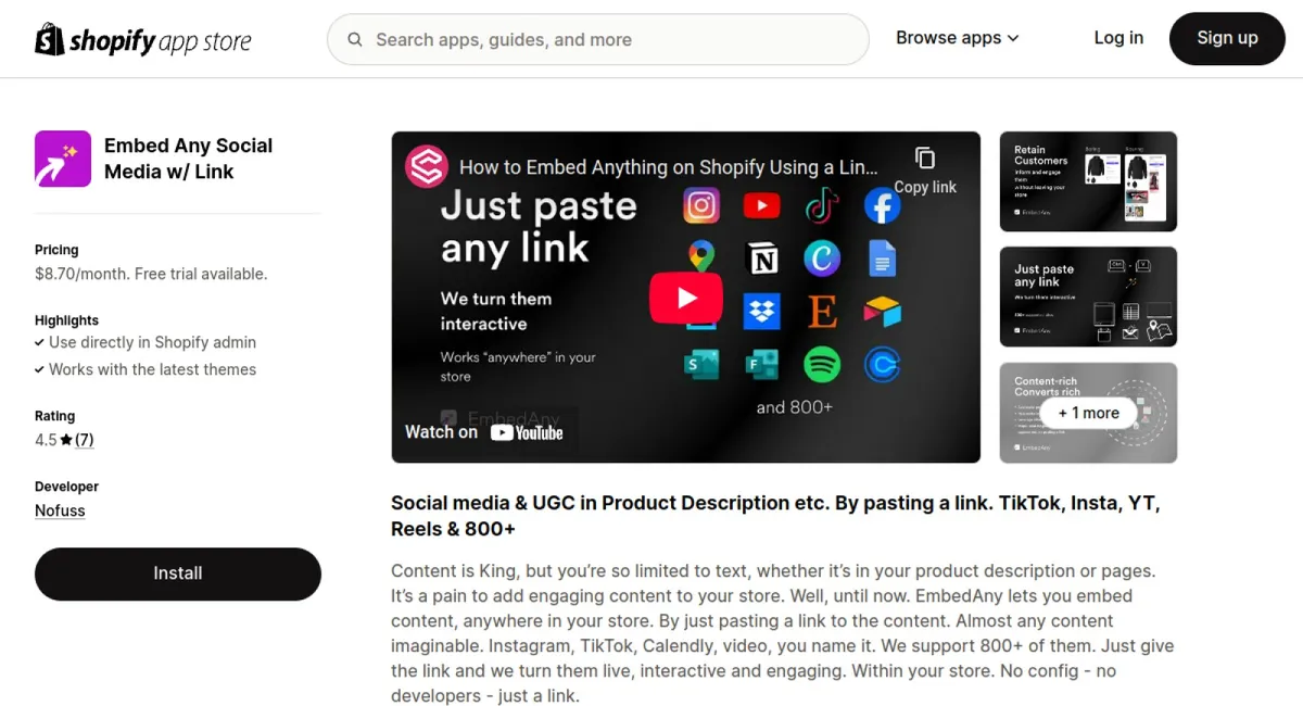 Embed Any Social Media w/ Link cover