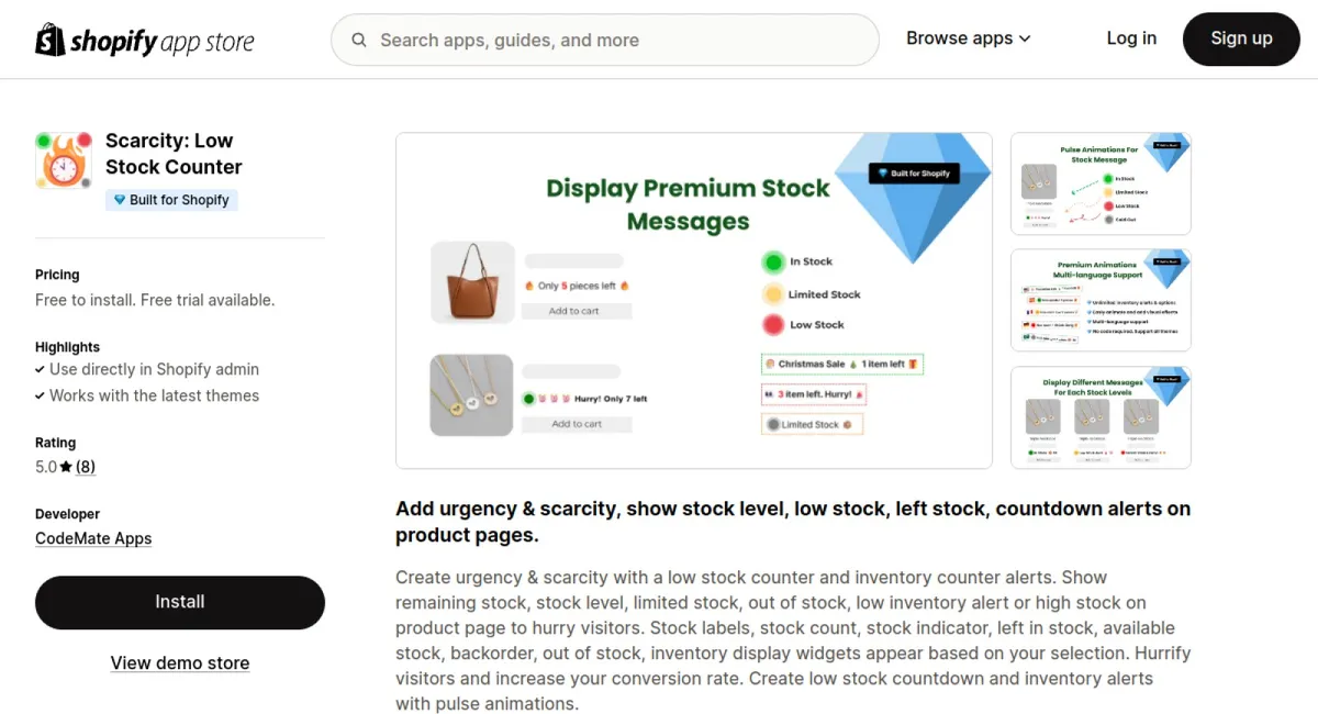Scarcity: Low Stock Counter cover