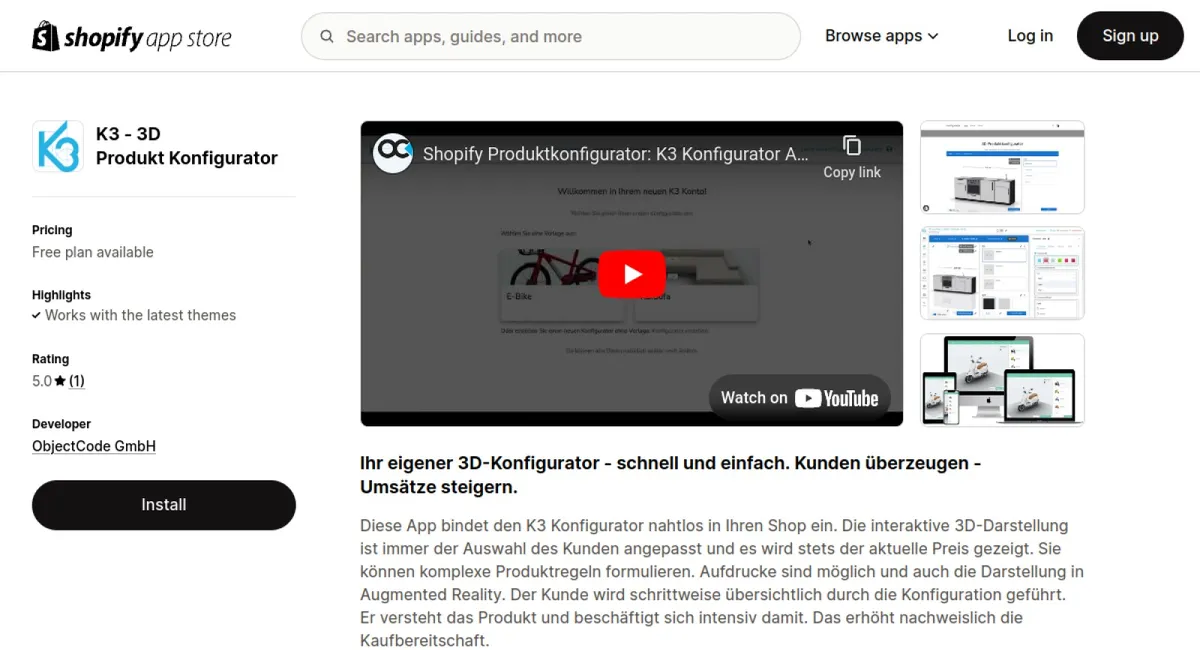 K3  ‑ 3D Produkt Konfigurator cover