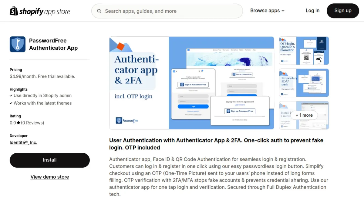 PasswordFree Authenticator App cover