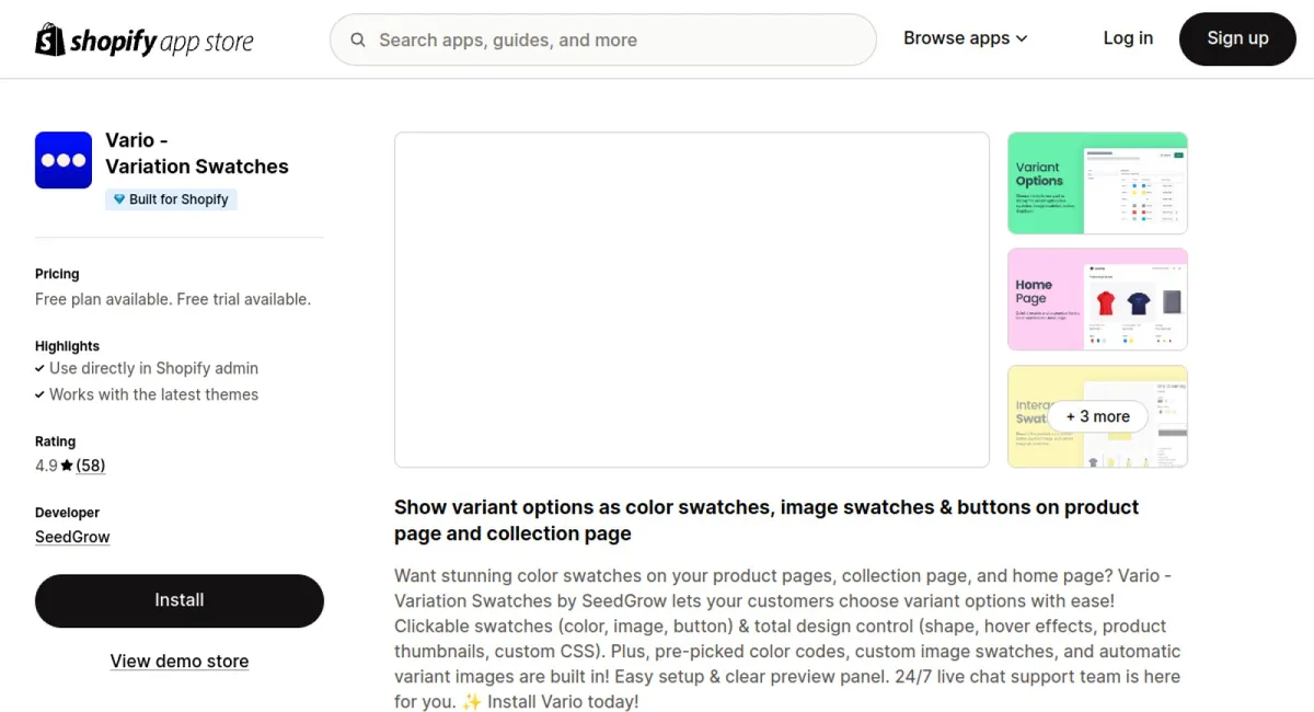 Vario ‑ Variation Swatches cover