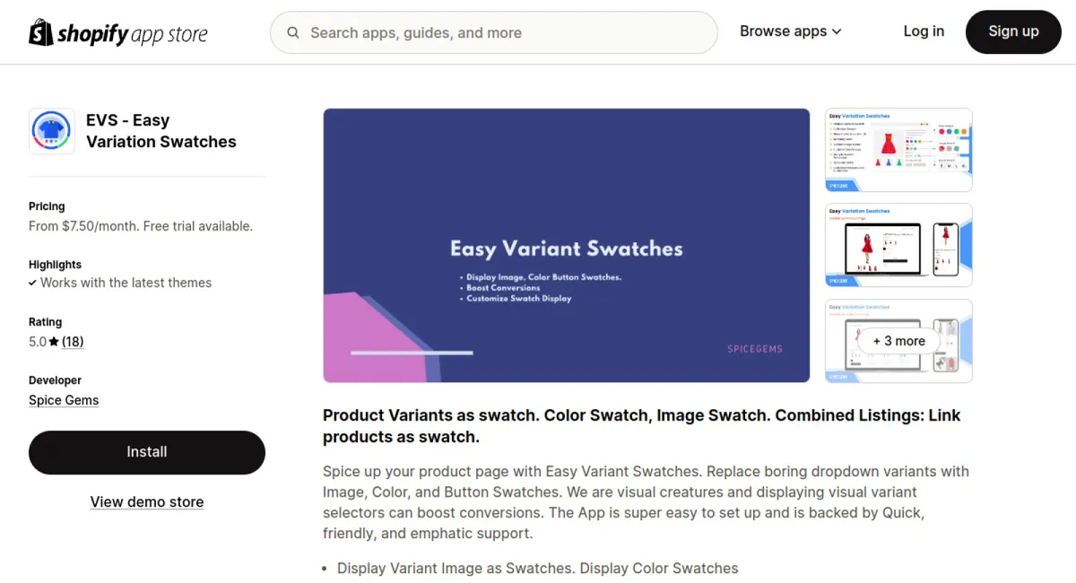 EVS ‑ Easy Variation Swatches cover
