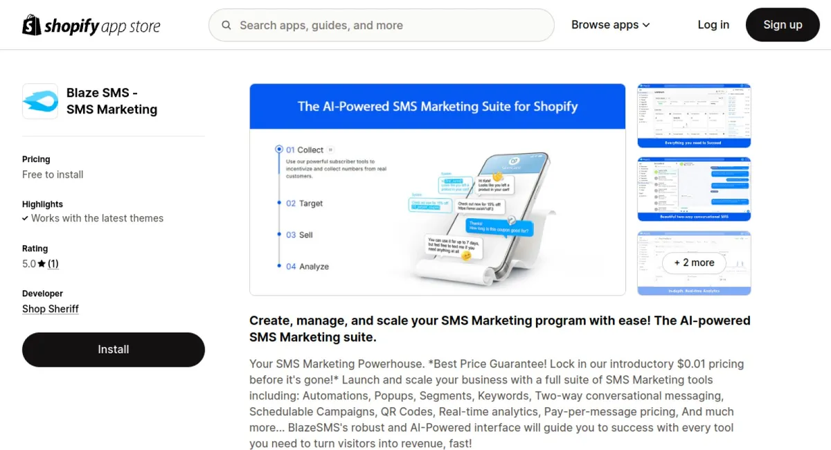 Blaze SMS ‑ SMS Marketing &amp; AI cover