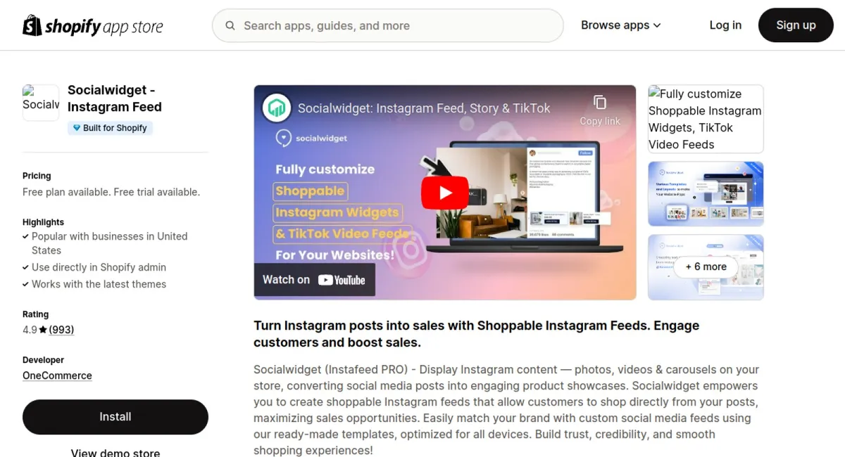 Socialwidget ‑ Instagram Feed cover