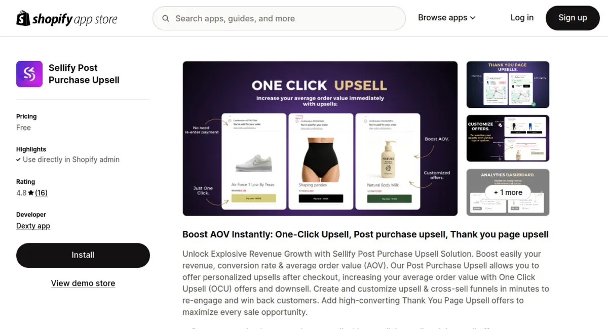 Sellify Post Purchase Upsell cover