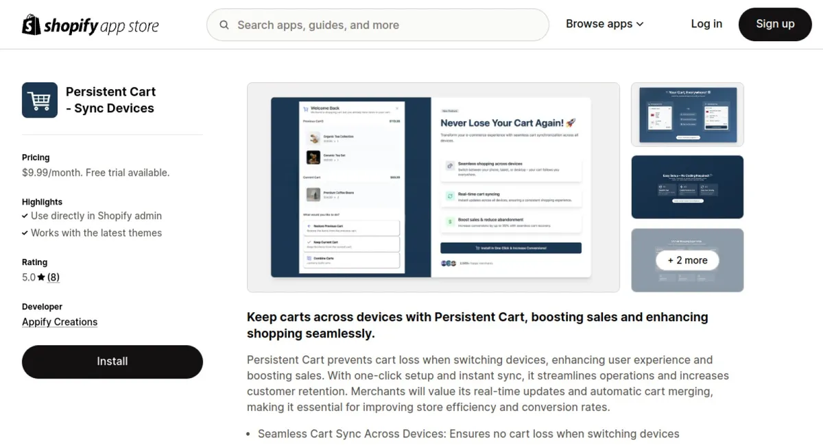 Persistent Cart ‑ Sync Devices cover