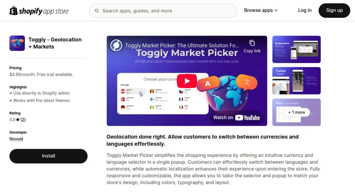 Toggly ‑ Geolocation + Markets cover