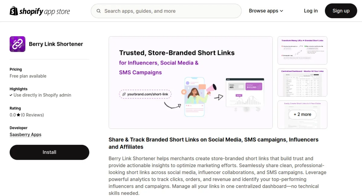 Berry URL Shortener &amp; Tracking cover