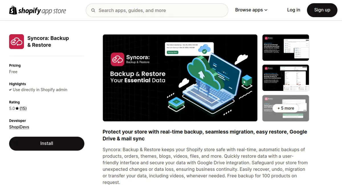 Syncora: Backup &amp; Restore cover